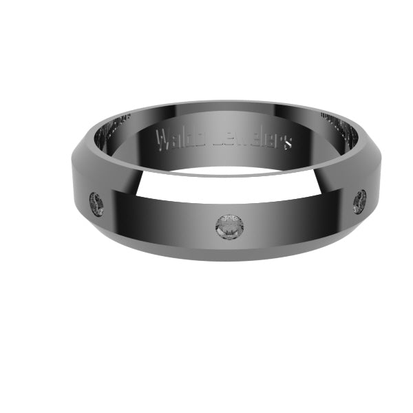 Beveled  Band with Diamonds