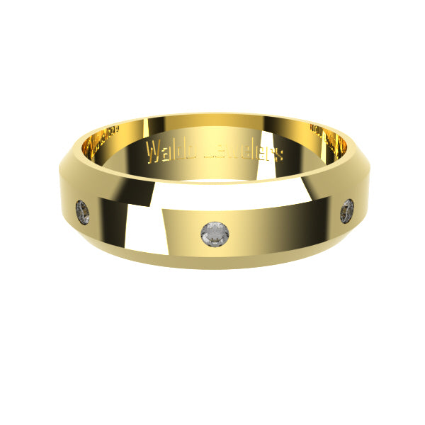 Beveled  Band with Diamonds