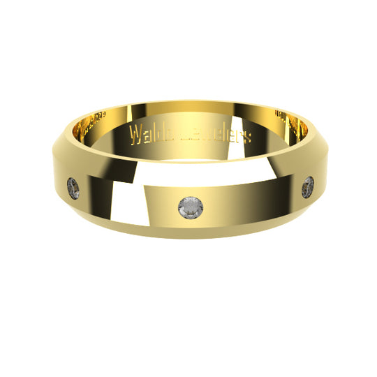 Beveled  Band with Diamonds