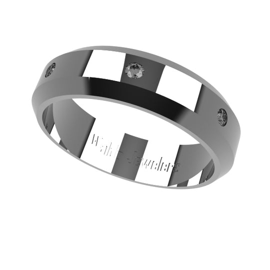 Beveled  Band with Diamonds