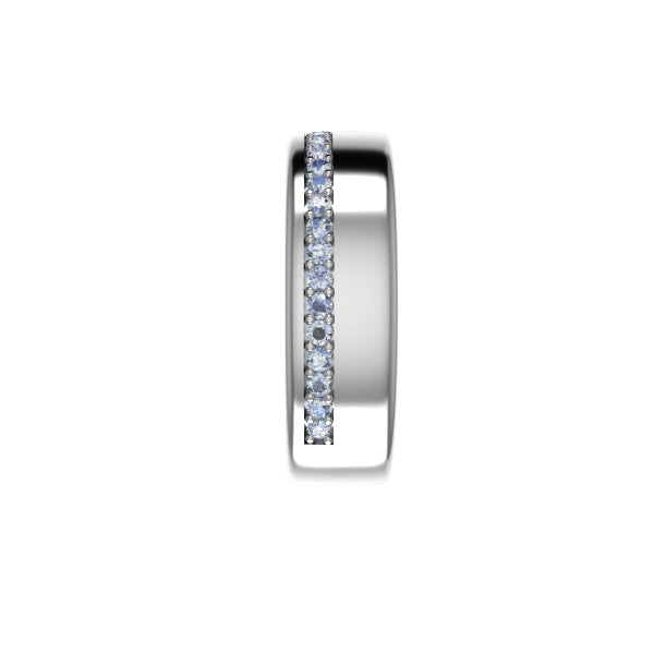 Wide Band Offset Diamond Accent Row